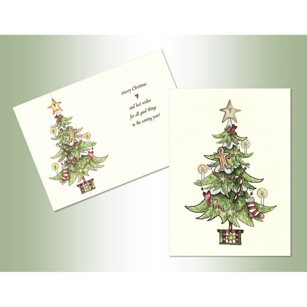 5 x 7 Christmas Yoga 12 Pack RSVP Christmas Holiday Greeting Cards Pack with Envelopes 